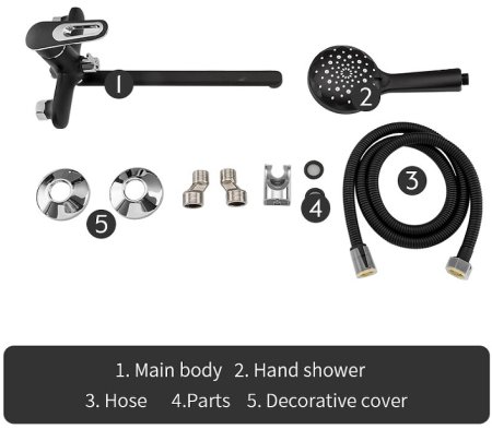 Смеситель для ванны Frap H49-6 F2249-6 универсальный Черный матовый Хром 