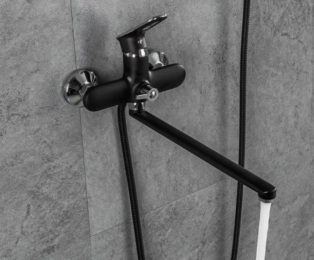 Смеситель для ванны Frap H49-6 F2249-6 универсальный Черный матовый Хром 