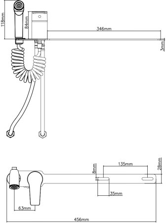 Смеситель Level" накладной д/унитаза., LV10" 