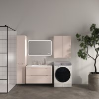 Тумба подвесная STYLE LINE "Марелла 90" (2 ящ.) Люкс Плюс антискрейтч карамель с раковиной Марелла Люкс 900х400