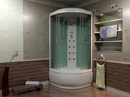 Душевая кабина Bas Корса (белая стенка, тонированное стекло) 