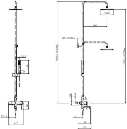 Душевая система FASHUN сатин (A52433) 