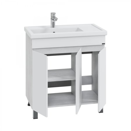 Тумба для ванной Санта Марс 80 П напольный светлый с умывальником Фостер 80П 