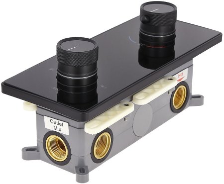 Душевая система ALMAes Tiber TVZ-8805 с термостатом Черная матовая 