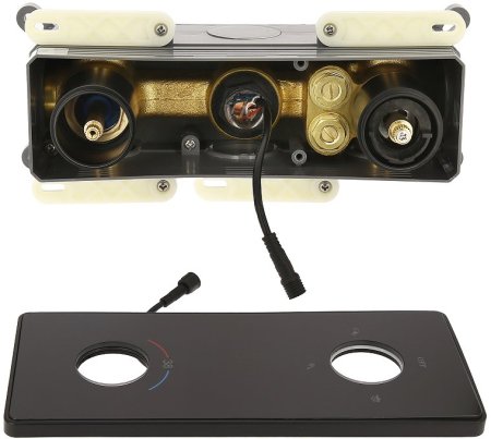 Душевая система ALMAes Tiber TVZ-8805 с термостатом Черная матовая 