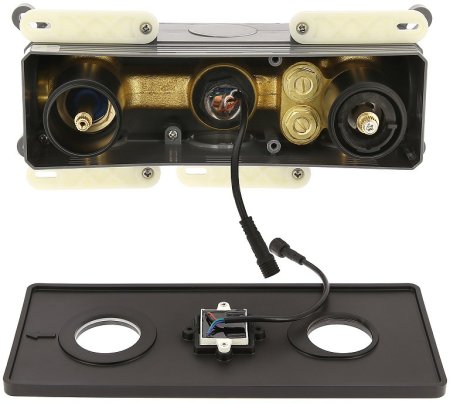 Душевая система ALMAes Tiber TVZ-8805 с термостатом Черная матовая 