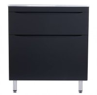 Тумба напольная "Бергамо мини 90" (2 ящ.) Люкс антискрейтч черный, PLUS