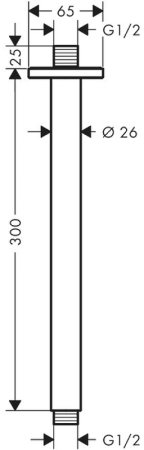 Кронштейн для верхнего душа Hansgrohe Vernis Shape 26407670 Черный матовый 