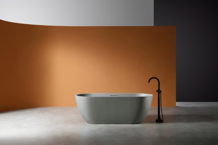 Ванна из искусственного камня ABBER Frankfurt AM9941MLG светло-серая матовая 