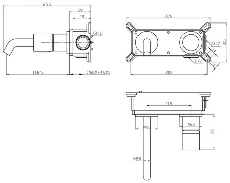 Смеситель для раковины Bronze de Luxe Focus 24686CM Хром 