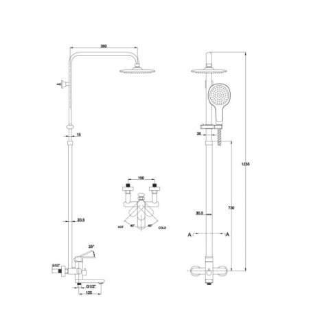 Душевая система Kaiser Arena 33182 Хром 
