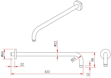 Кронштейн для верхнего душа Berges Ventas R Black 074010 Черный матовый 