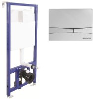 Инсталляция Berges Novum F3 040253 для унитаза с клавишей смыва Хром глянец