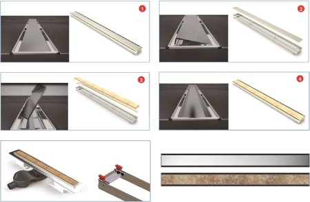 Душевой лоток Berges B1 Keramik 600 091017 с решеткой Хром глянец 