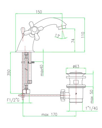 Смеситель для раковины Webert Armony AM700108010 