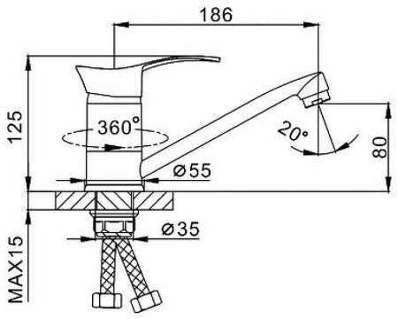 Смеситель для кухни Frap H01 F4501-2 Хром 