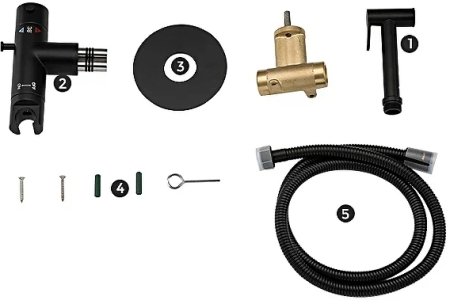 Гигиенический душ со смесителем Gappo G7290-6 с термостатом Черный матовый 