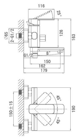 Смеситель D&K Altportel Rhein DA1333201 для ванны с душем 