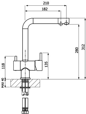 Смеситель для кухни Florentina Аpec AV Бежевый 