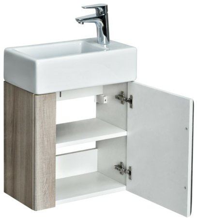 Тумба под раковину Aquaton Вита 45 1A221401VTD70 подвесная Белая Ясень шимо 