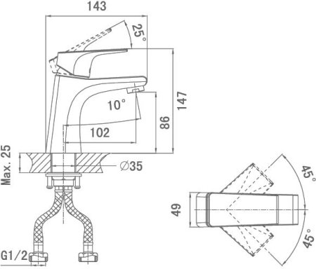 Смеситель D&K Hertz Rhein DA1292101 для раковины 