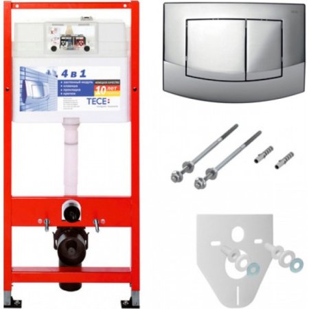 Инсталляция ТЕСЕ K9400405 4 в 1 с панелью смыва, для установки подвесного унитаза (Теце) 