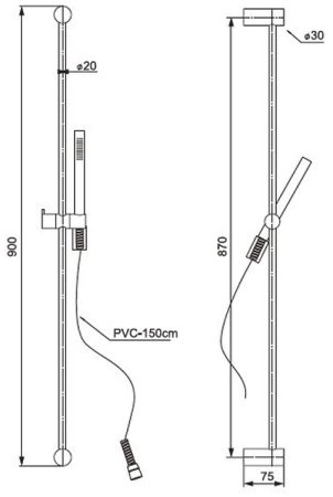 Душевой гарнитур Paini Ancona ANCR121L9 Черный 