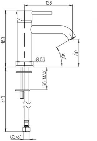 Смеситель для раковины Paini Cox 78PZ205O Черный матовый 