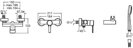Смеситель для душа Roca Targa 5A2060C0M Хром 
