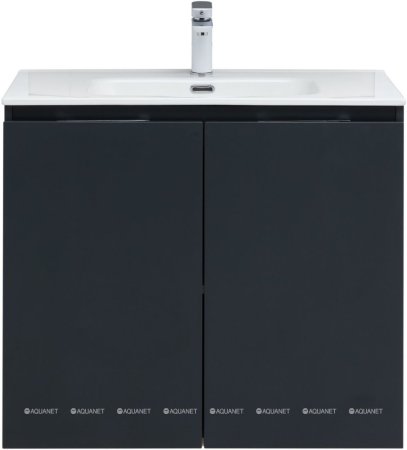 Тумба с раковиной Aquanet Алвита New 80 2 дверцы, антрацит 