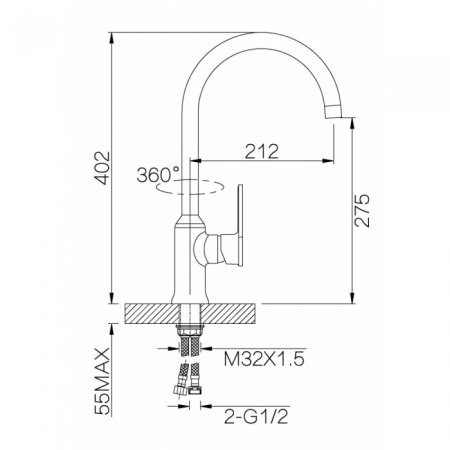 Смеситель для кухни GANZER FREDJ GZ04021 CHROME 