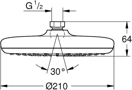 Верхний душ Grohe Tempesta 210 26410000 Хром 