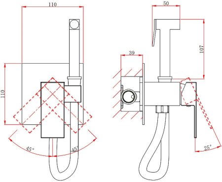Гигиенический душ со смесителем D&K Bayern Liszt DA1514508 Белый матовый 