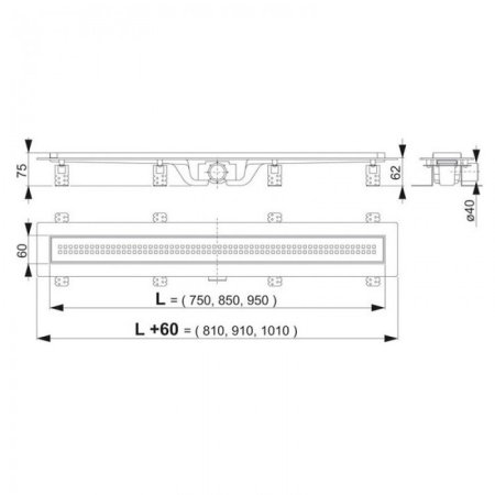 Трап желоб AlcaPlast APZ-9 (950мм) Хром 