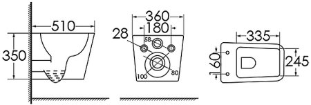 Унитаз Azario Boca AZ-1048 A подвесной Белый с сиденьем Микролифт 