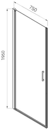 Душевая дверь Vincea Alpha 75 VDP-3AL750MT профиль Хром стекло текстурное 