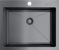 Мойка кухонная Omoikiri Akisame 59-GM вороненая сталь