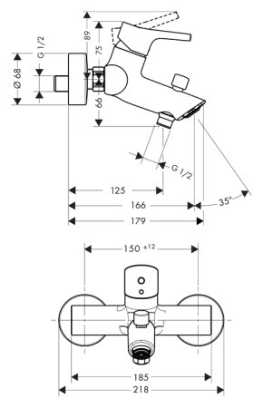 Смеситель Hansgrohe Talis S 72400000 для ванны с душем 
