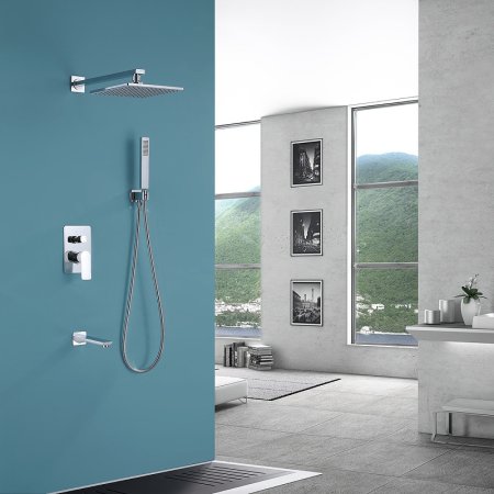 Душевая система Abber Weiss Insel AF8017W Белая Хром 