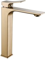 Смеситель для раковины высокий Shevanik S6111G, золотой сатин