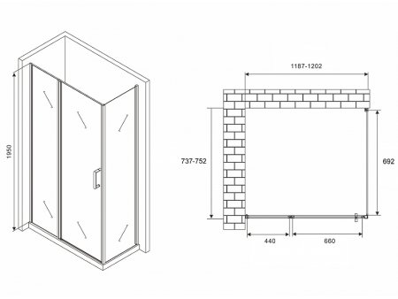 Душевой уголок Abber Sonnenstrand 120х75 AG04120MS-S75M профиль Хром стекло матовое 
