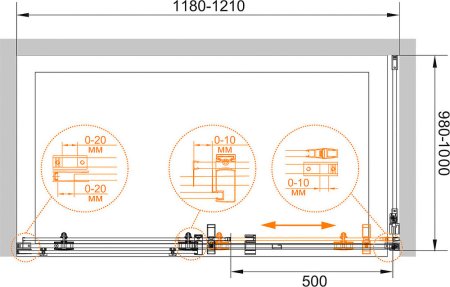 Душевой уголок Cezares Stylus O M AH1 120/100 C Cr 