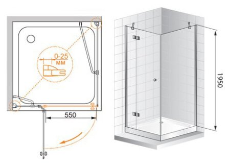 Душевой уголок Cezares Verona A1 100 P Cr L 