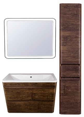 Тумба под раковину Style Line Атлантика Люкс Plus 90 СС-00002209 подвесная Старое дерево 