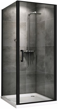 Душевой уголок Abber Sonnenstrand 90x90 AG04090B-S90B профиль Черный стекло прозрачное 