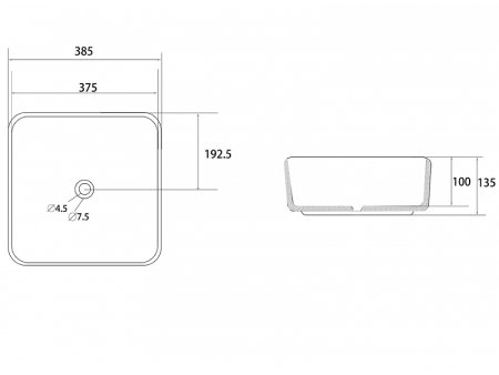 Раковина-чаша Abber Rechteck 39 AC2211MBE Светло-бежевая матовая 