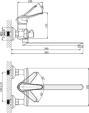 Смеситель Rush Jawa JA0735-51 универсальный 