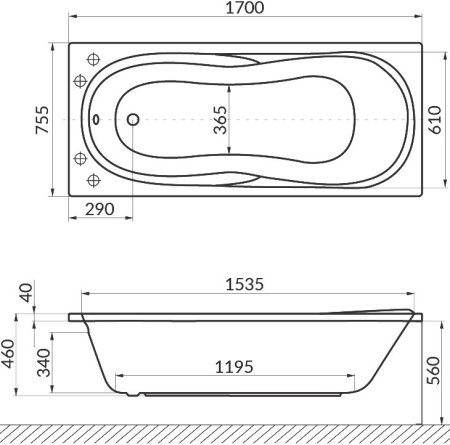 Акриловая ванна Excellent Sekwana WAEX.SEK17.NANO 170x75 