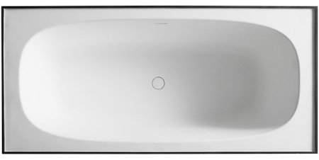 Ванна из искусственного камня Abber Blitz 170x75 AS9501WL Черный мрамор Белая без гидромассажа 