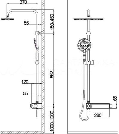 Душевая система WeltWasser DP 20251 10000002859 Хром Белый 